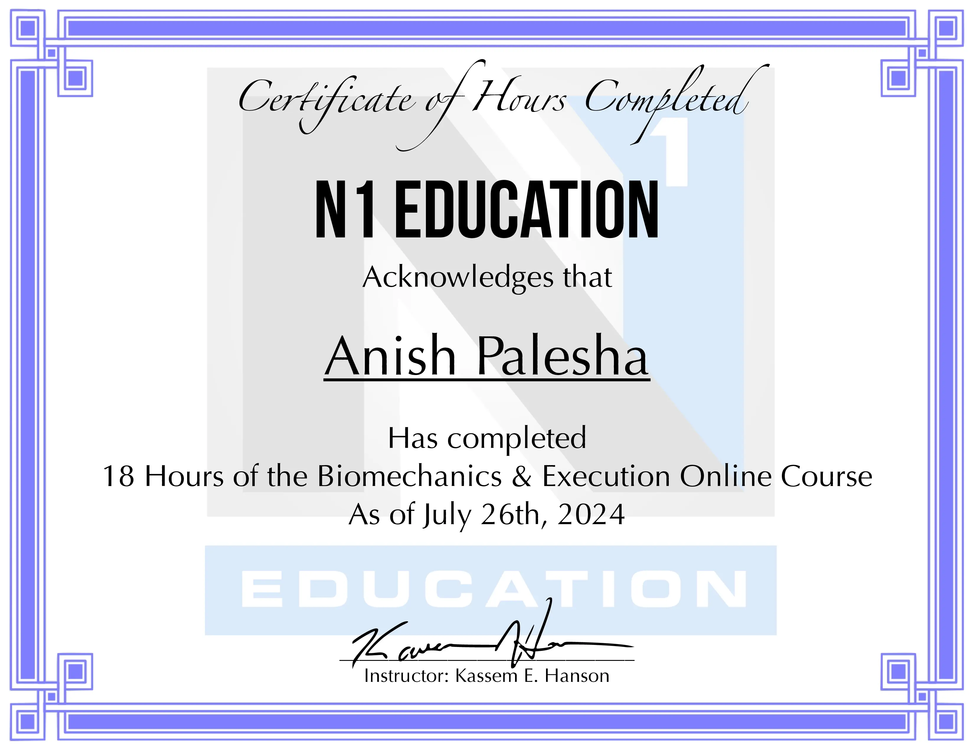 Biomechanics and exercise execution expert